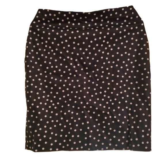 Elliott Lauren Dresses & Skirts - Elliot London Women’s Black White Polka Dot Straight Cotton Lycra Stretchy Skirt
